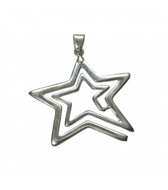 PE000048 Handmade Sterling Silver Pendant Star Solid Hallmarked 925 Nickel Free